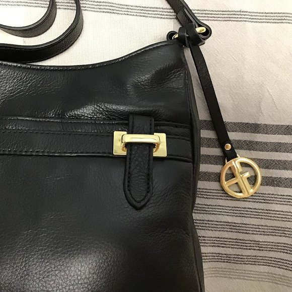 GIANI BERNINI Pebble Bridle Leather Crossbody In Black - NWT - Picture 4 of 11